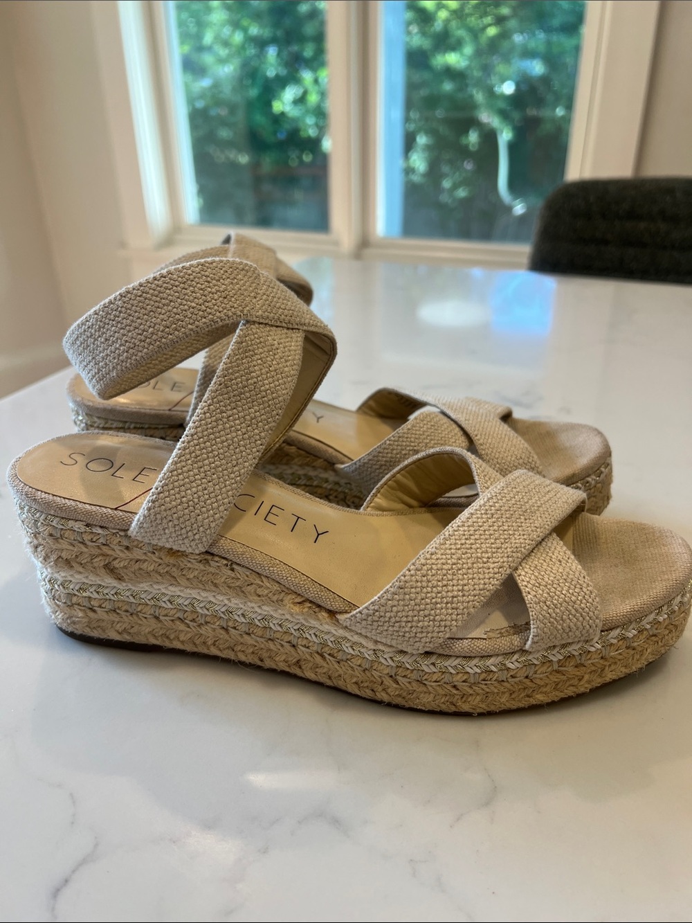 Sole Society Platform Wedge Sandals 8.5